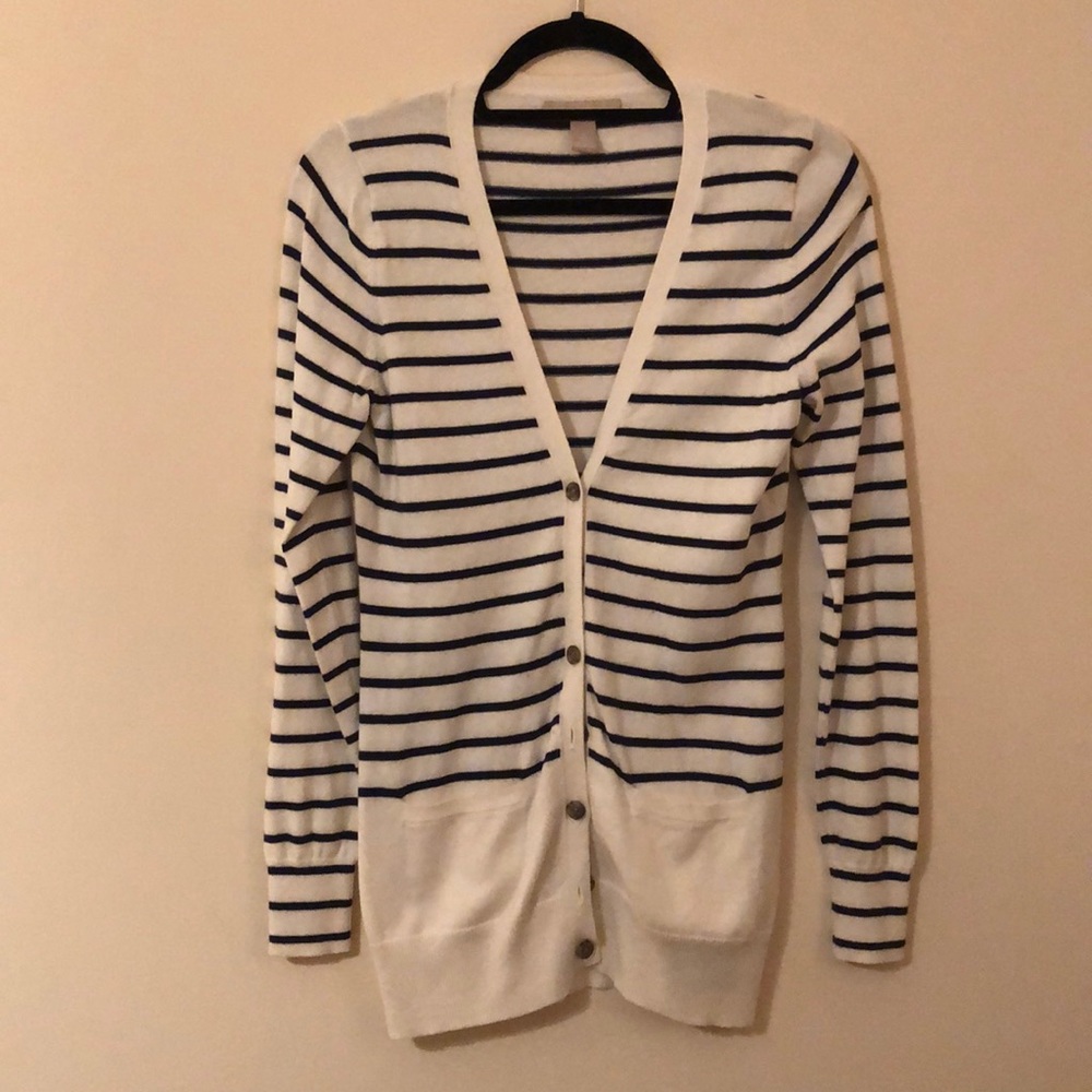 Striped Banana Republic Longline Cardigan